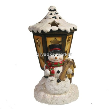 Снеговик и фонарь с подсветкой L9.5W10H19.5