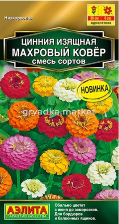 Цинния Махровый ковер 0,3г Одн смесь 70см (Аэлита)