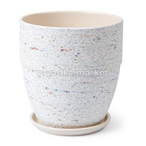 Бежевый камень 4 горшок с поддоном 3,4л d18 h19см готика борт 