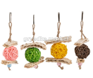 Игрушка WOGY д-птиц 15х8х4.5см на джутовой веревке, микс арт.2024-6355 Код273886