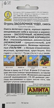 Огурец Засолочное чудо 20шт смесь Пч Ранн (Аэлита)1