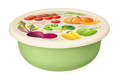 Салатник 1,2л с крышкой с декором -18