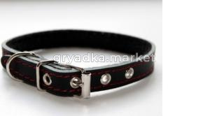 Ошейник кожаный 15мм подшит.спилком-тканью-ОК-15-С-Т