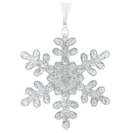 Декор подвесной Снежинка, L13 W1 H13,5 см