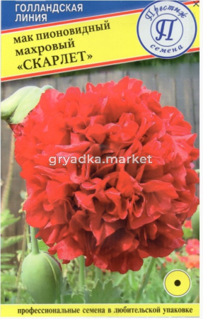 Мак Махровый Скарлет пионовидный Одн 90см 0,1г (Престиж)