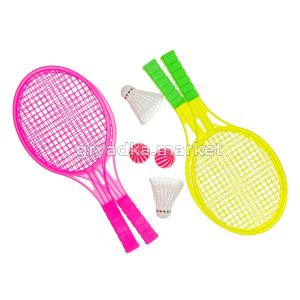 Набор для летних активных игр: 2 ракетки, мяч, волан. Для лиц старше 14 лет (пластик)
