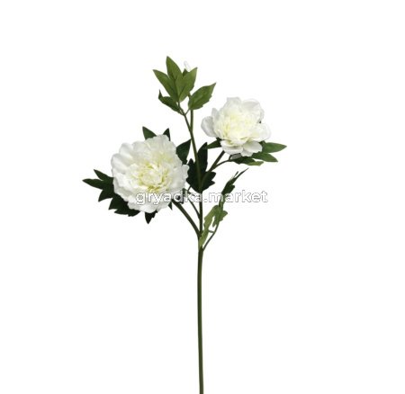 Искусственные цветы Пион из силикона белый H68 см