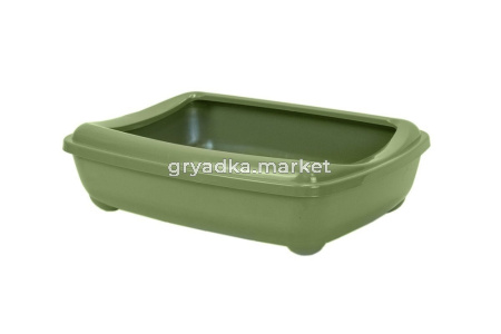 Туалет для кошек ZooM глубокий, большой (под наполнитель) 50х38х13см, оливковый