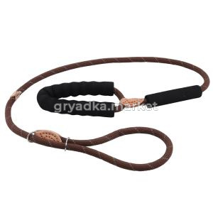 Поводок удавка 150х1см круглый, с мягкой ручкой, с фиксатором арт.10922-8636 1-1-ЧД