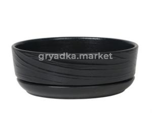 Эниф 4 горшок с поддоном 1л d18 h6,5см бонсай черн. 