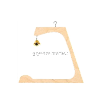 Игрушка д-птиц Качели деревянные с колокольчиком 15*6*h16,5м 1-1