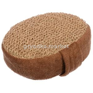 Мочалка из рами, объемная овальная с хлопком 10х15х5см-30