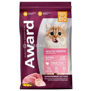 Корм д-котят сух 1,5кг кормящ-беремен. кошек с индейкой и курицей с добавл. рыб. жира AWARD (Авард)