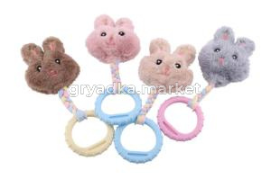 Игрушка-пищалка WOGY д-собак Зайчик 24х10.5х4см с кольцом d=8см микс арт.10922-2855 Код268555