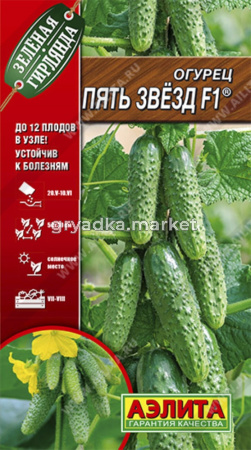 Огурец Пять звезд F1 10шт Парт Ранн (Аэлита) Зеленая гирлянда