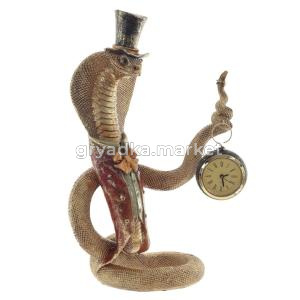 Фигурка декоративная Змея с часами, L22 W13 H38 см, (LR44х1 не прил.)