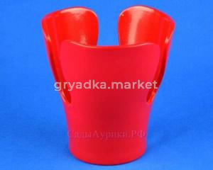 Кашпо лепесток 1,5л d14см красное