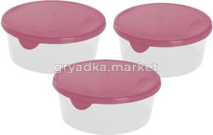 Контейнер набор Браво 0,5л микс круг. (3шт)-22 ПлР