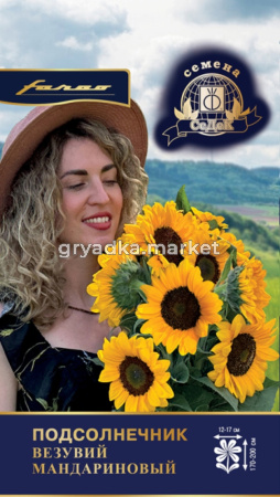 Подсолнечник декор. Везувий Мандариновый 5шт Одн 150см (Седек)