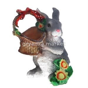 Зайка с лукошком L30 W24 H34,5 см (ПОЛИСТОУН)