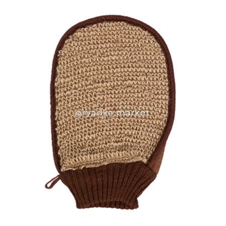 Мочалка из рами, варежка с хлопком 15х24см-30