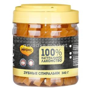 Лакомства д-собак Мнямс палочки крученые зубные с фруктами 340г