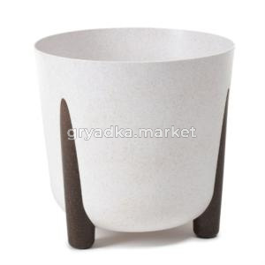 Фрида кашпо на ножках 8,1л d26 h23см белый мрамор FRIDA -Польша