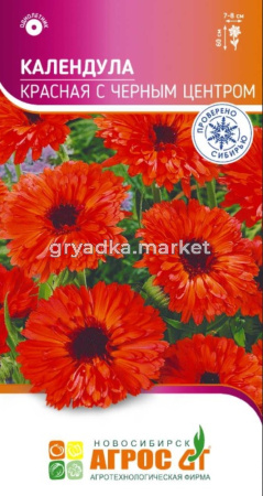 Календула Красная с черным центром 0,5г Одн 60см (Агрос)