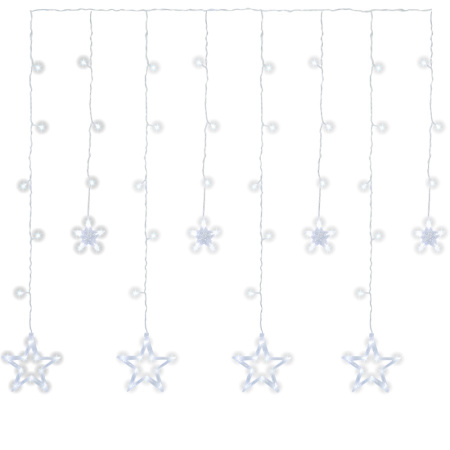 Гирлянда Звездное небо 2,5х1м прозрачный провод, хол. белый, переходник 8 режимов
