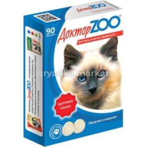  Мультивитаминное лакомство для кошек ЗДОРОВАЯ КОШКА 90таб (ш-б=6шт) ДОКТОР  ZOO