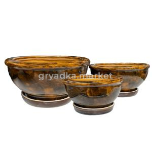 Венеция-Комплект из 3х (9,5л, 4,5л, 1,5л, с под.)коричневый