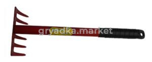 Грабельки прямые 6-ти зуб. с мет. ручк. (32см)-25 ИА   (Усадьба-Люкс)