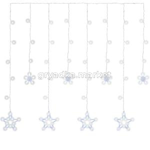 Гирлянда Звездное небо 2,5х1м прозрачный провод, хол. белый, переходник 8 режимов