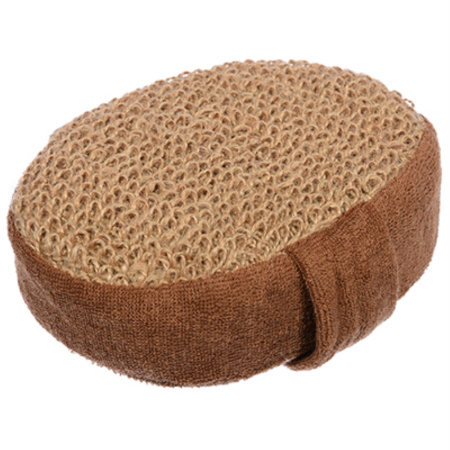 Мочалка из рами, объемная овальная с хлопком 10х15х5см-30