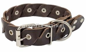 Дарэленд Ошейник КОСА 30 мм, 510 мм. Обхват: 33-47 см клепаный коричневый