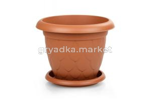 Капля горшок с поддоном 17л терракот- Э