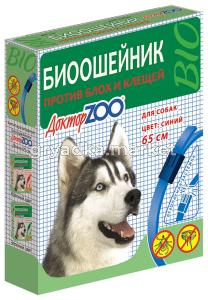 БИОошейник СИНИЙ для СОБАК от блох-клещей 65см (ш-б -6шт)ДОКТОР ZOO 