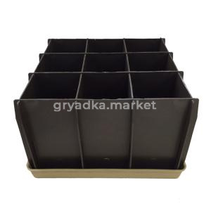 Ящик для рассады пластик на 9 ячеек (23х23х15см) разборн. К