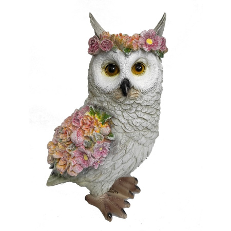 Фигура садовая Сова в веночке L17W14.5H23 см (ПОЛИСТОУН) 