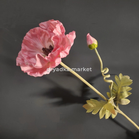 Искусственные цветы Мак розовый