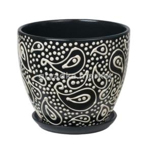 Жемчуг 4 горшок с поддоном 2,5л d18 h16см высокий овал  