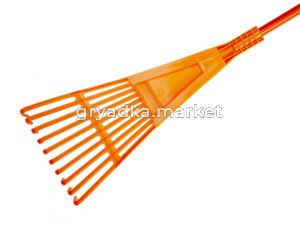 Грабли веерные пластин. 10 зуб. ПЛАСТМАССОВЫЕ 25х160см с-ч металопласт AMIGO
