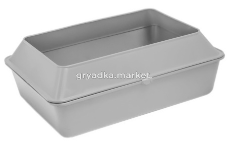 Дарэленд Туалет для кошек ПРОВАНС с рамкой, глубокий (под наполнитель), 42х30х15см, серый