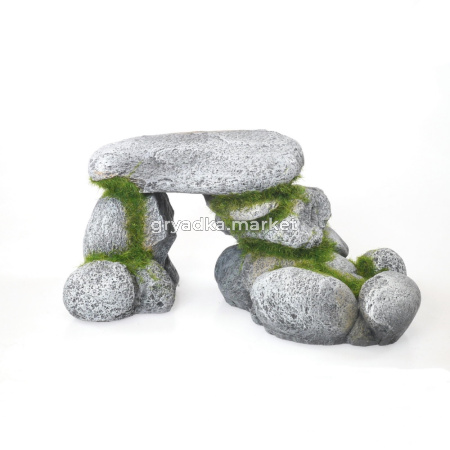 Декорация д-аквариума 15х9х11см Каменистый грот со мхом ROSEWOOD