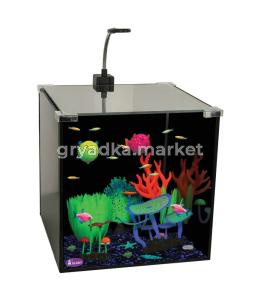 Аквариум Gloxy Glow Set-27, 30х30х30см, 27л, для светящихся рыб и декораций