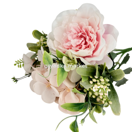 Искусственные цветы Букет камелия и бегония h27см в ассорт. 182594 1-2