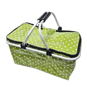 Корзина ДПИКНИКА с метал.ручк.зел.482824см