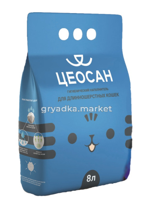 Наполнитель ЦЕОСАН д-длиношерстных кошек 8л -4 