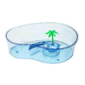 Черепашатник открытый из жесткого пластика с островком 32х23х9см