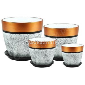 Бутон ПОЛОСА бронза к-т из 4-х 